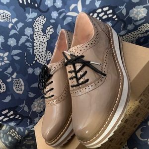 Zara Beige Platform Oxfords